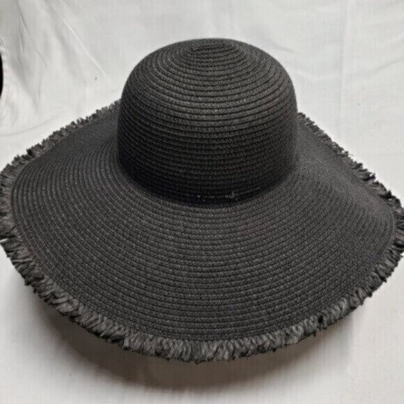 Torrid Black Paper Straw Beach Hat Floppy Small Medium - Picture 6 of 12
